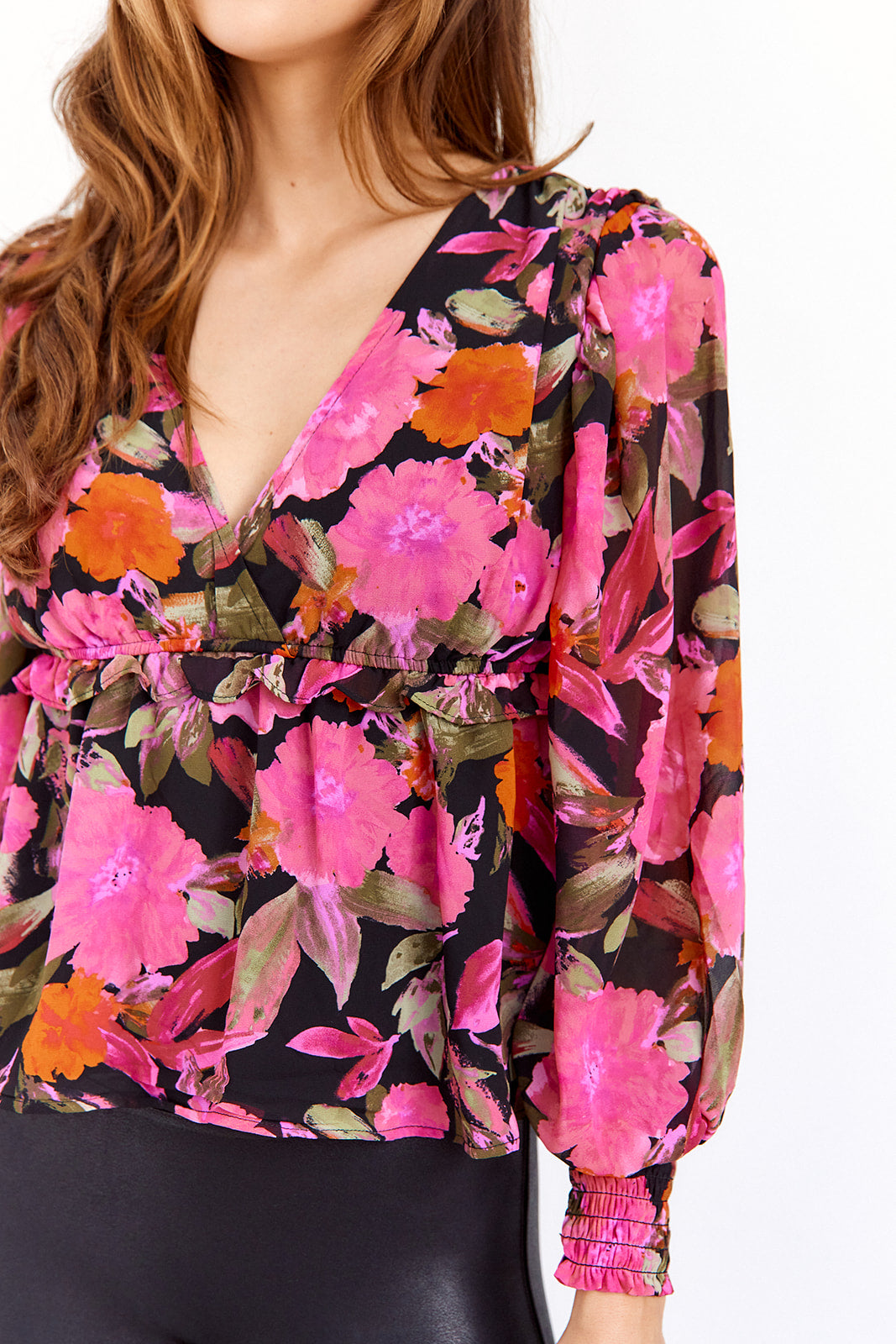 Haley V Neck Floral Top - fab'rik