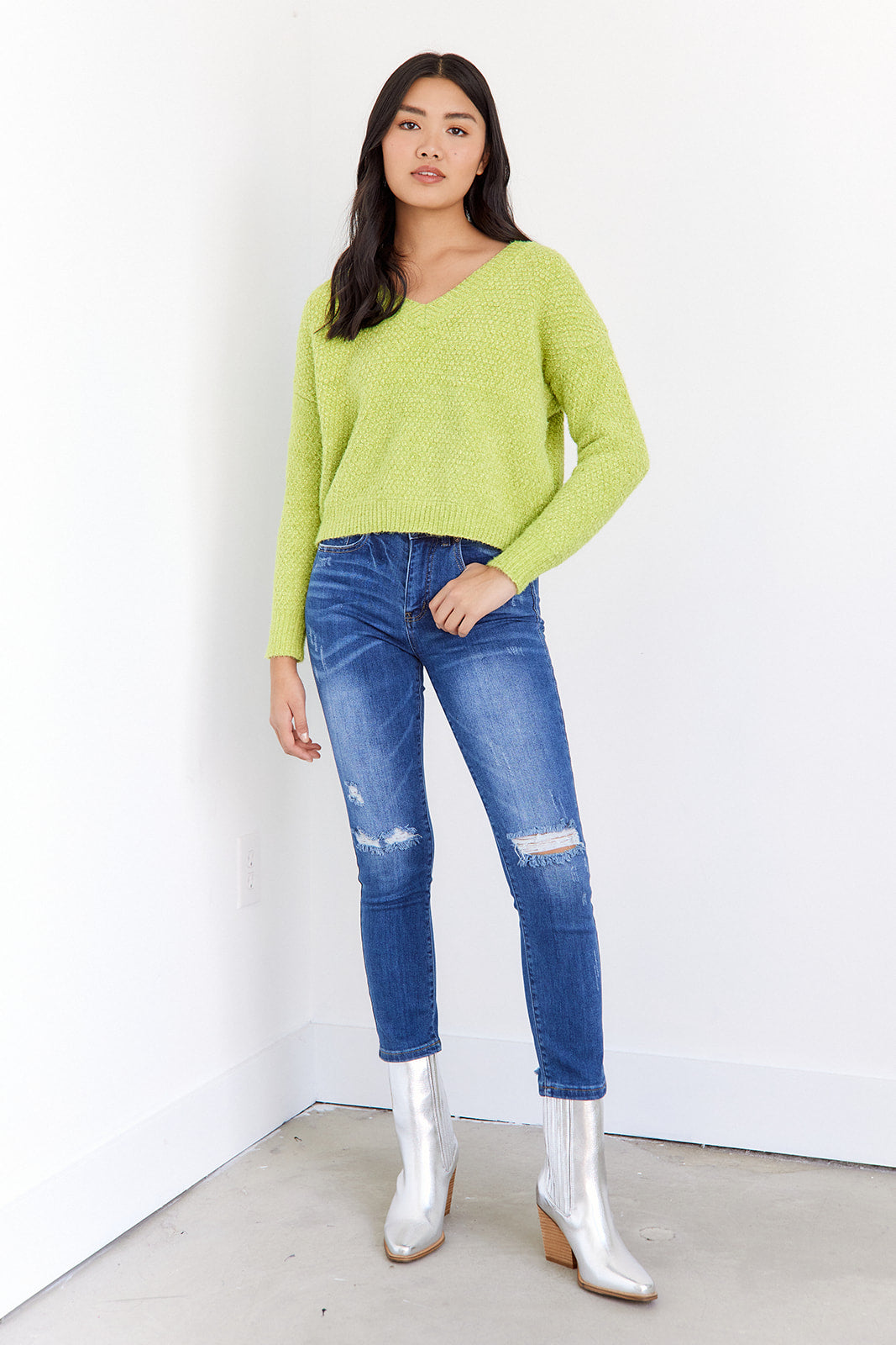 Raegan V Neck Sweater - fab'rik