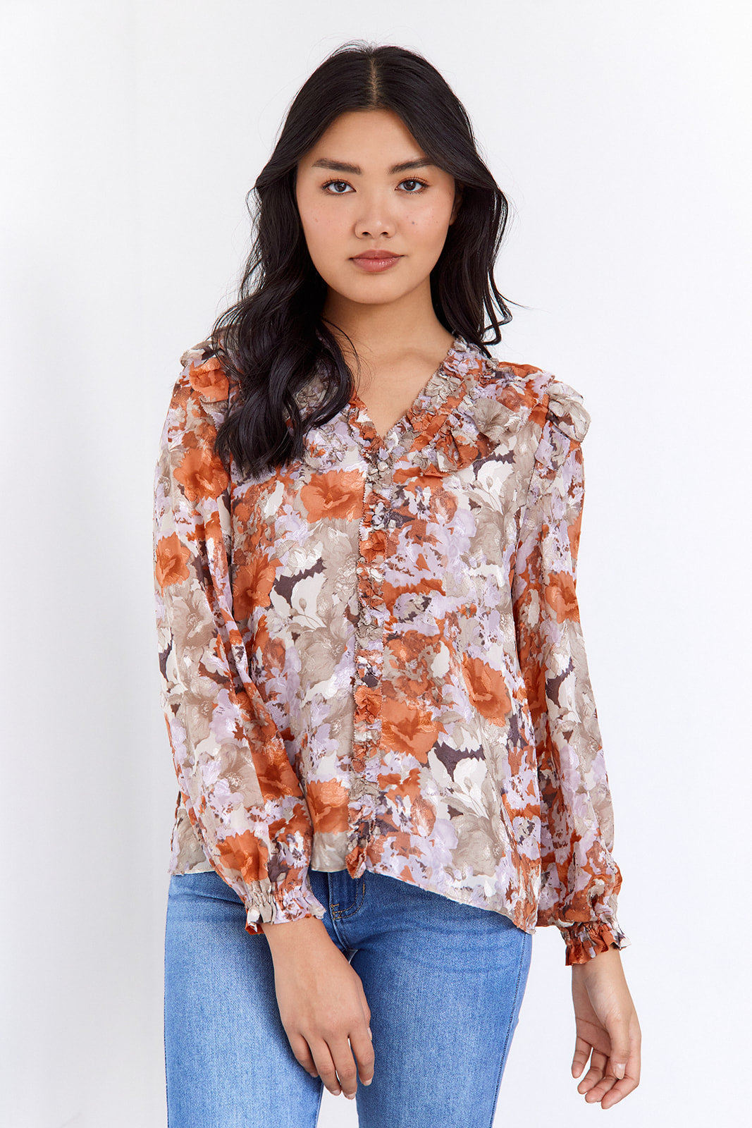 Keira Printed Ruffle Blouse - fab'rik