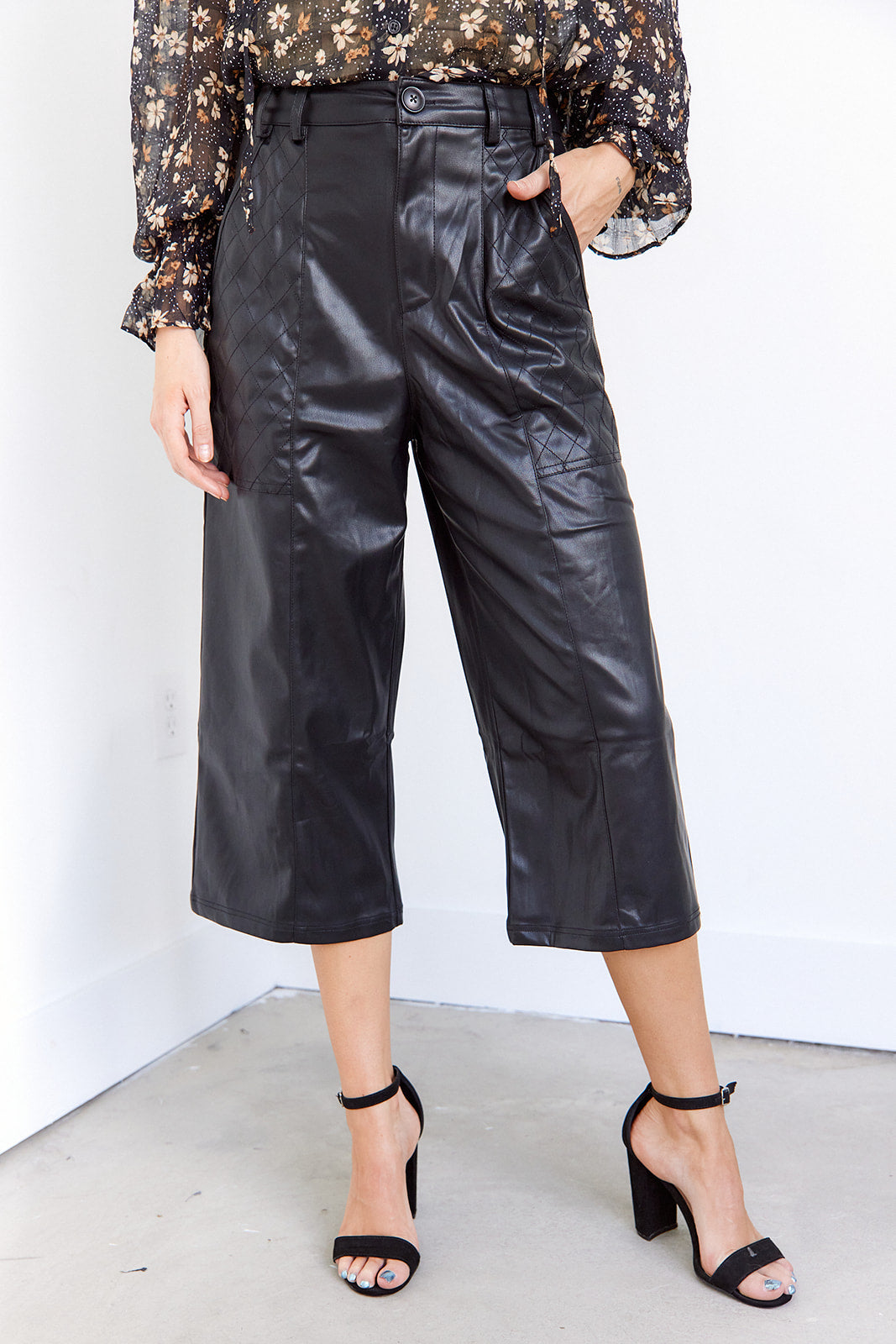 Kaydee Leather Wide Leg Pant - fab'rik