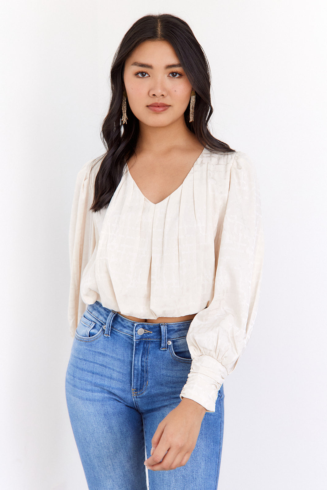 Athena V Neck Blouse - fab'rik