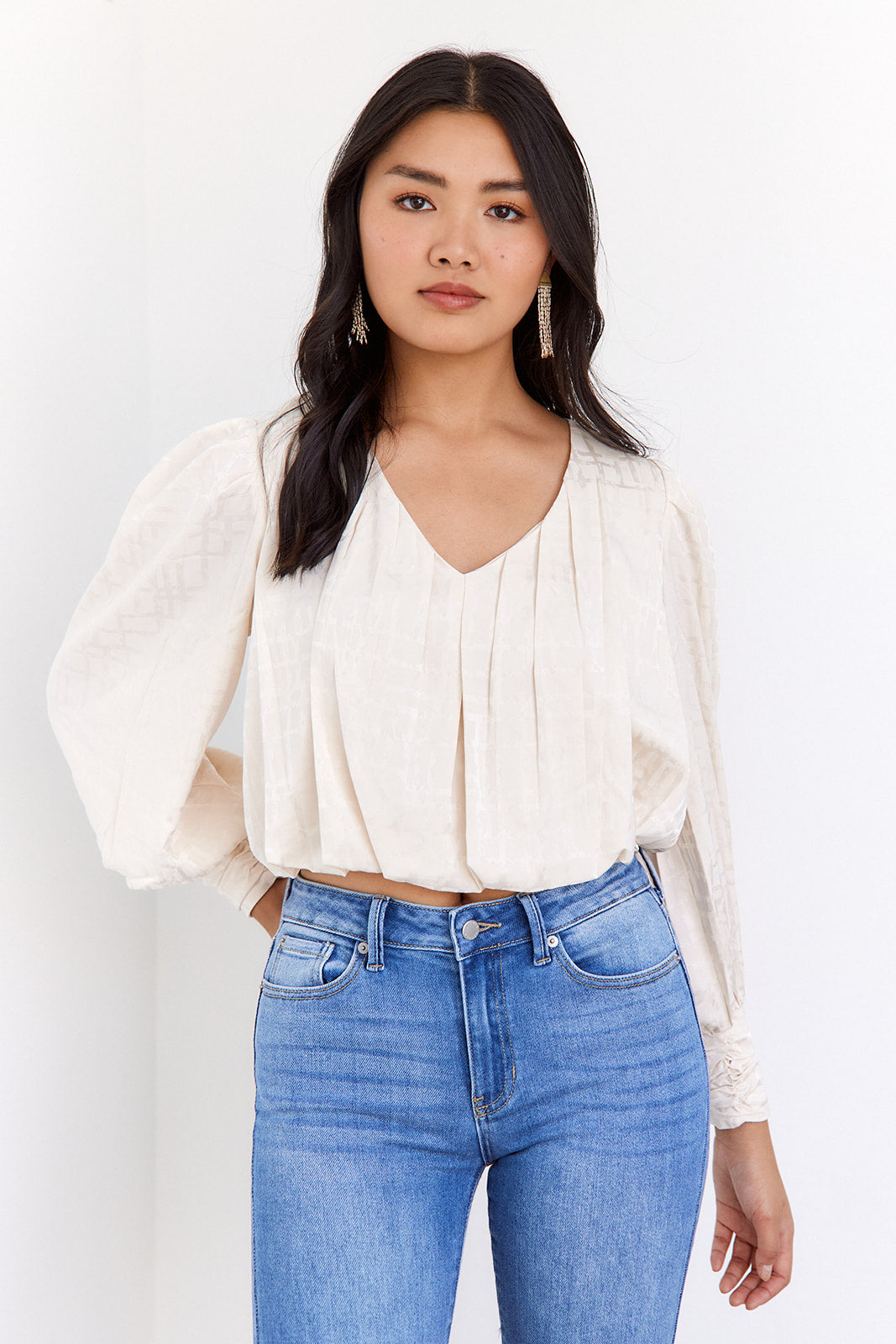 Athena V Neck Blouse - fab'rik