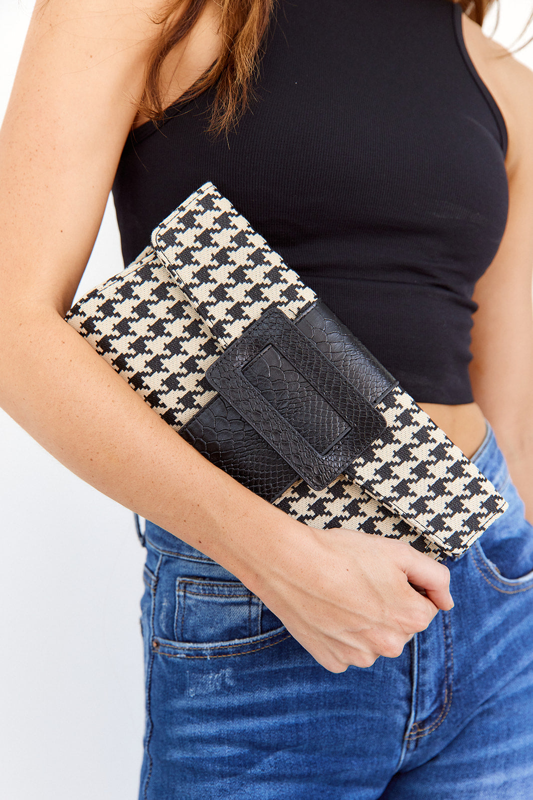 Gianna Houndstooth Purse - fab'rik