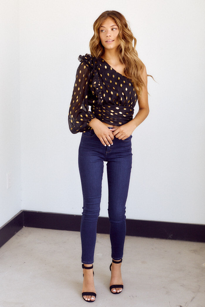 SALE - Portlyn One Shoulder Blouse - fab'rik