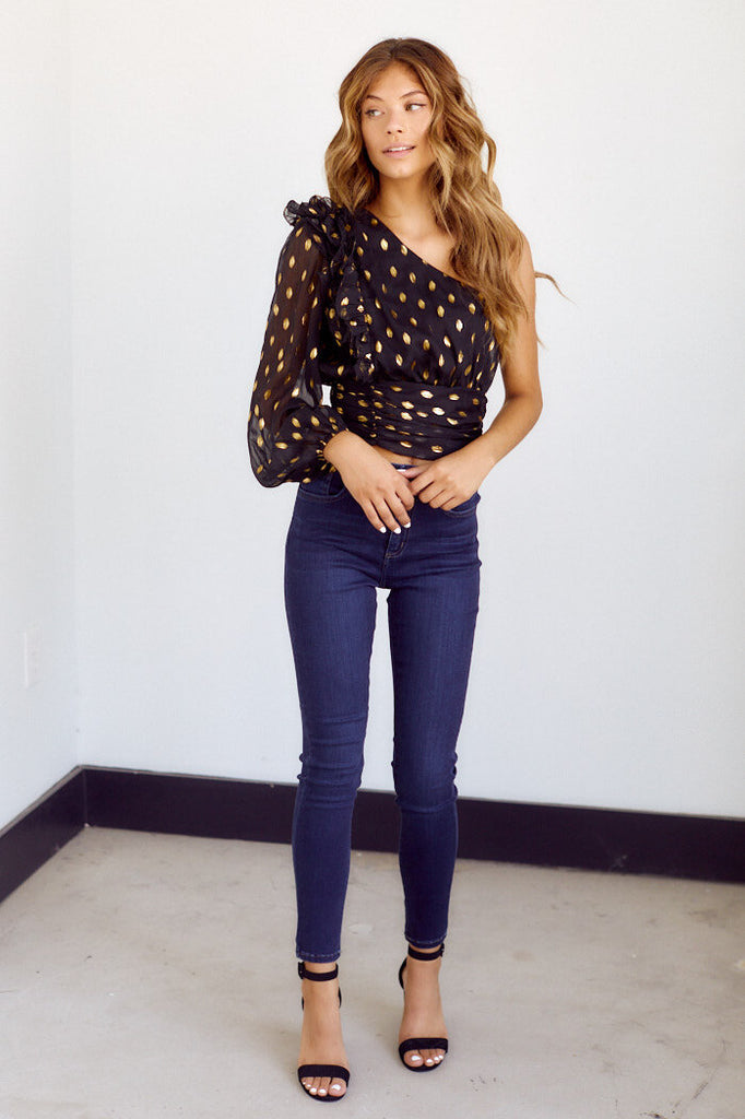SALE - Portlyn One Shoulder Blouse - fab'rik
