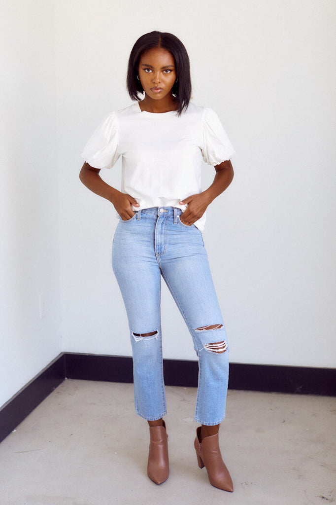 SALE - Aria Puff Sleeve Tee - fab'rik