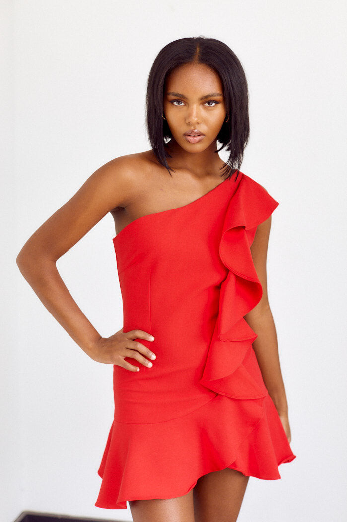 Carrollton One Shoulder Mini Dress - fab'rik