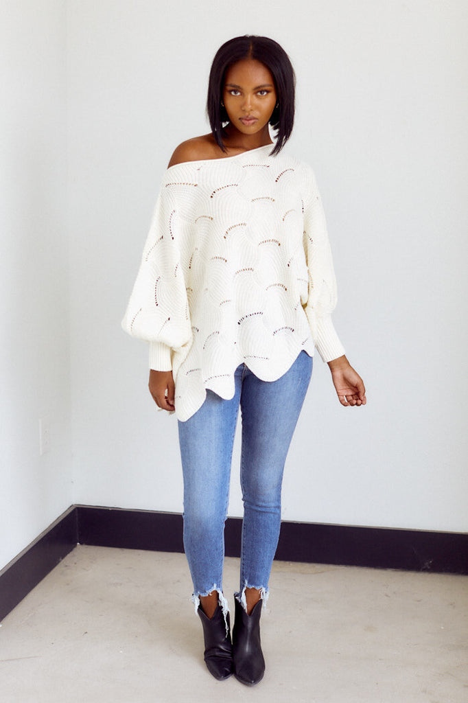 SALE - Olivia Open Knit Sweater - fab'rik