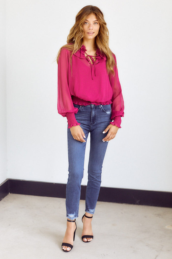 SALE - Tula Smocked Waist Blouse - fab'rik