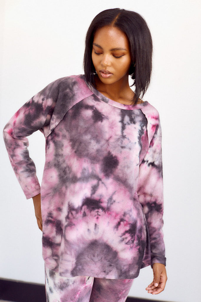 PreOrder Cecilia Brushed Tie Dye Long Sleeve Top - fab'rik