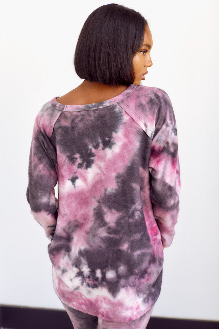 PreOrder Cecilia Brushed Tie Dye Long Sleeve Top - fab'rik