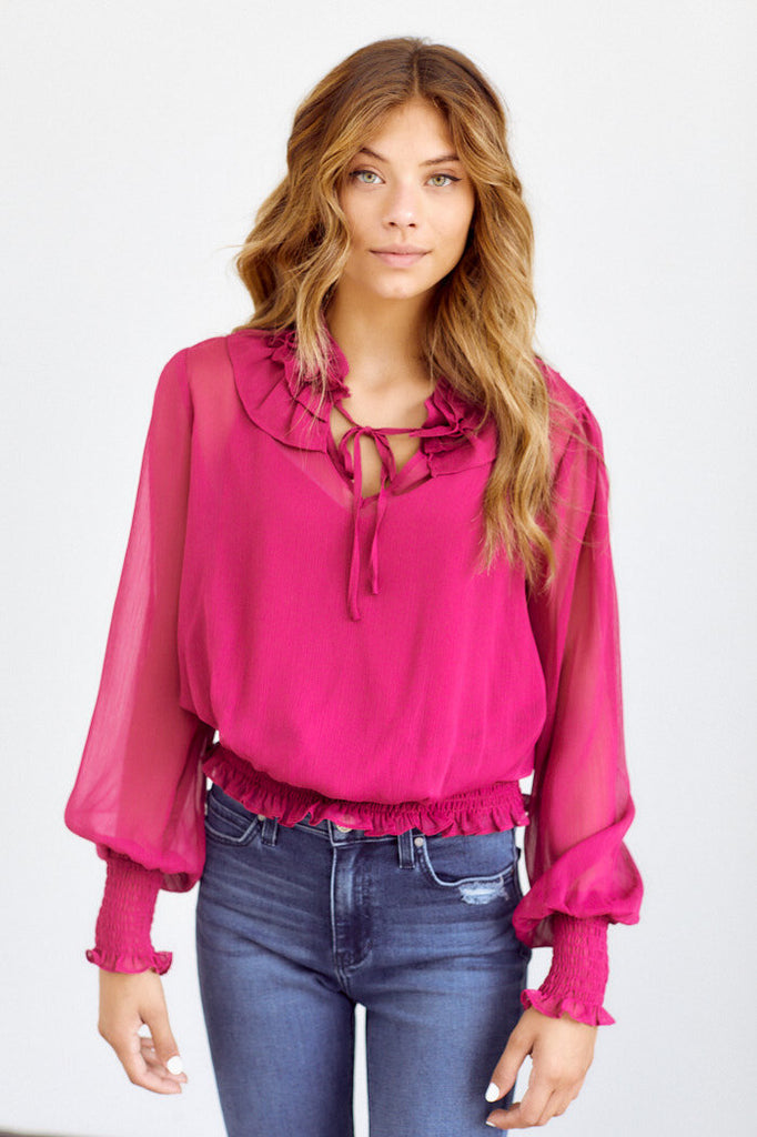 SALE - Tula Smocked Waist Blouse - fab'rik