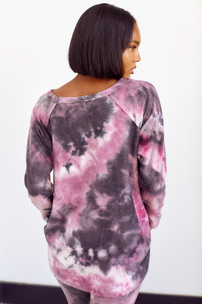 PreOrder Cecilia Brushed Tie Dye Long Sleeve Top - fab'rik