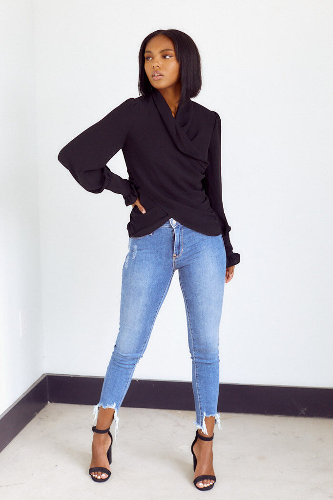 SALE - Maybry Wrap Blouse - fab'rik