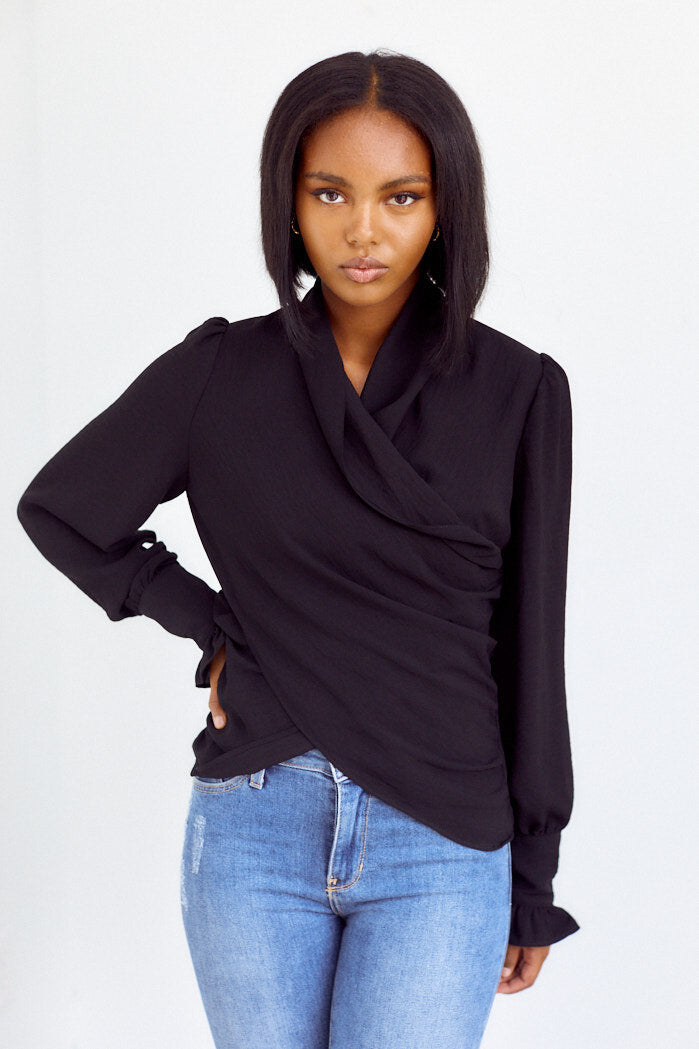 SALE - Maybry Wrap Blouse - fab'rik