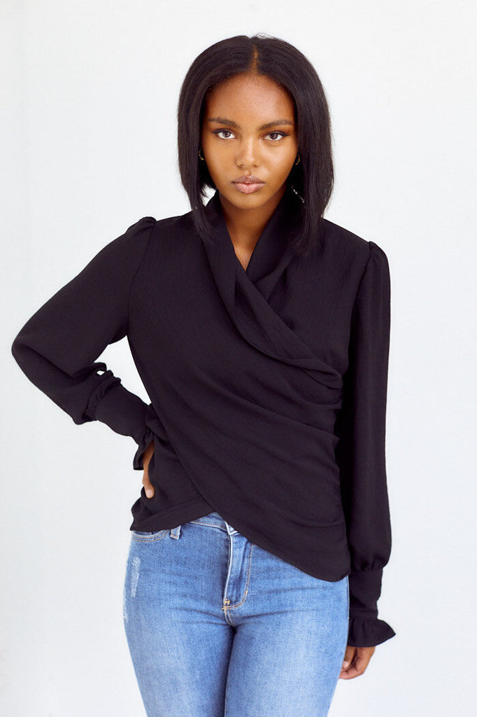 SALE - Maybry Wrap Blouse - fab'rik