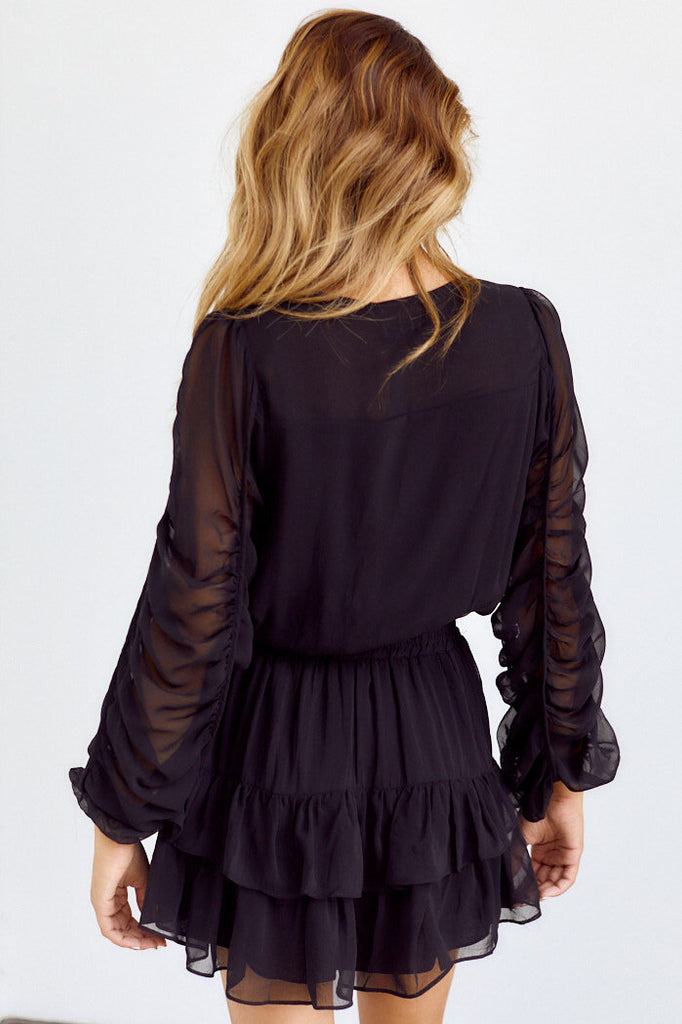PreOrder Dauphine Sheer Sleeve Mini Dress - fab'rik
