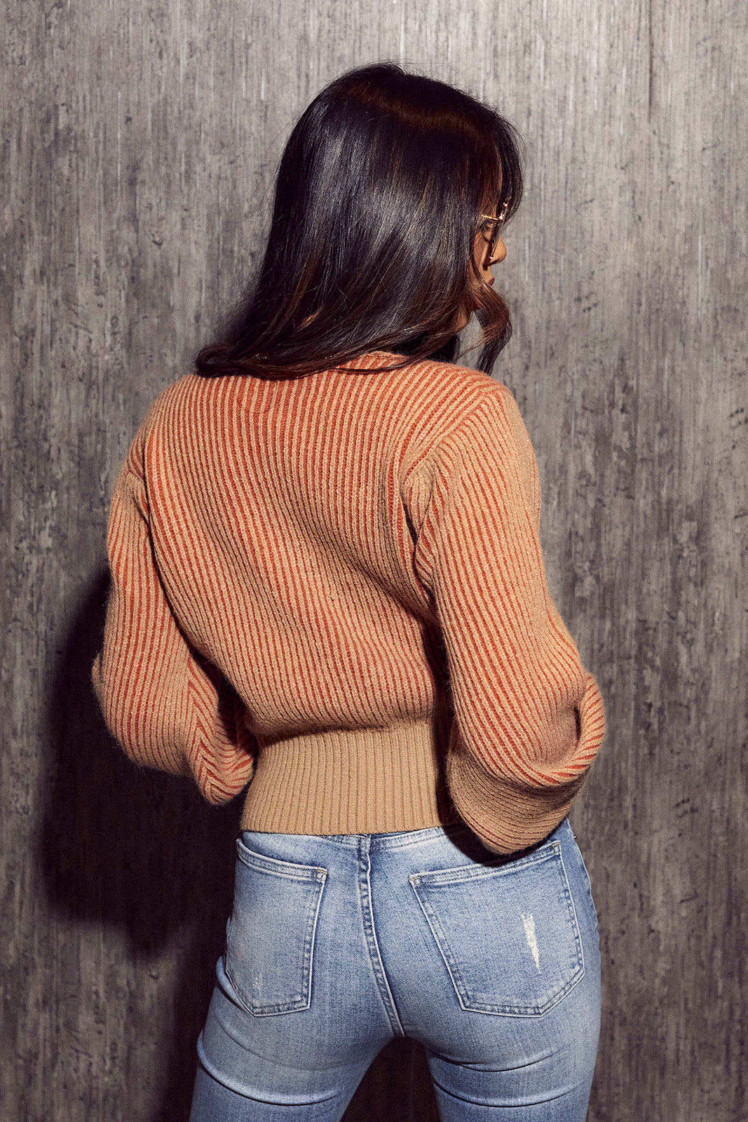 Kendyl Ribbed V Neck Sweater - fab'rik