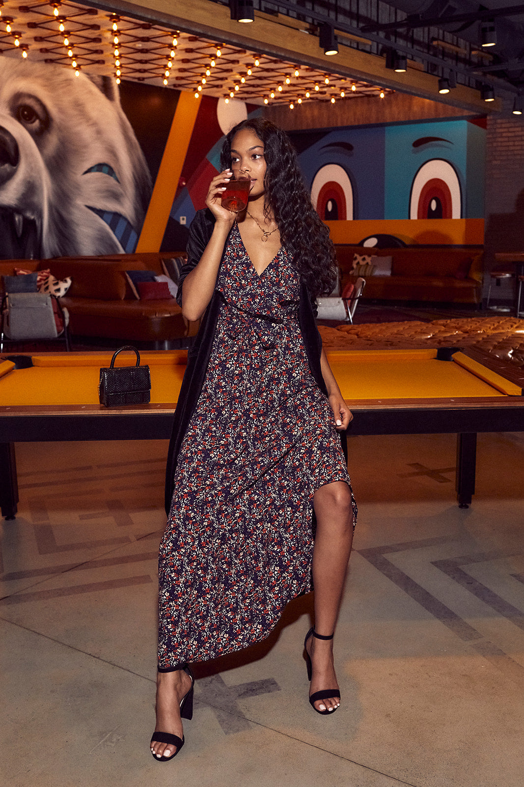 SALE - Mirella Floral Ruffled Sleeve Maxi Dress - fab'rik