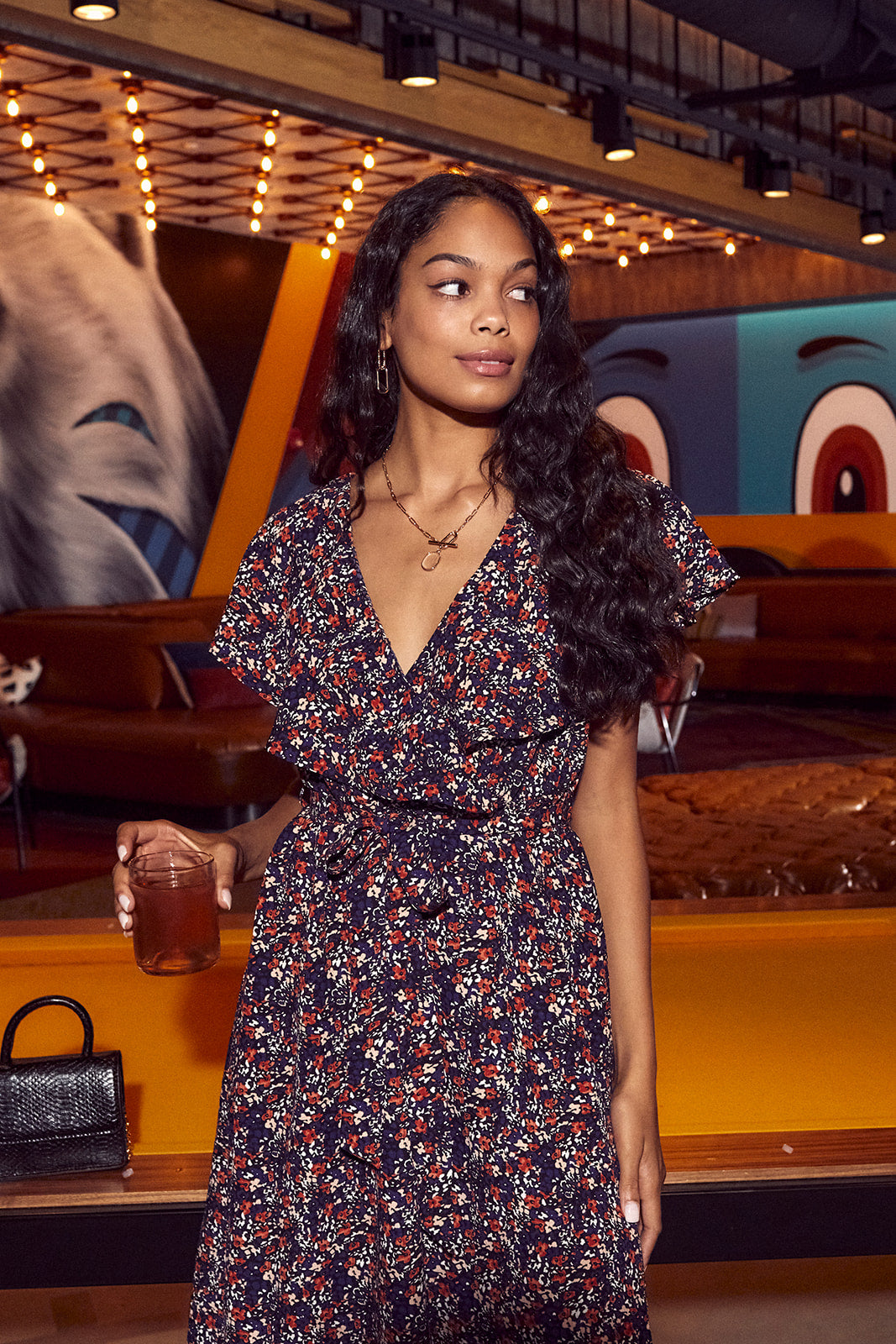 SALE - Mirella Floral Ruffled Sleeve Maxi Dress - fab'rik