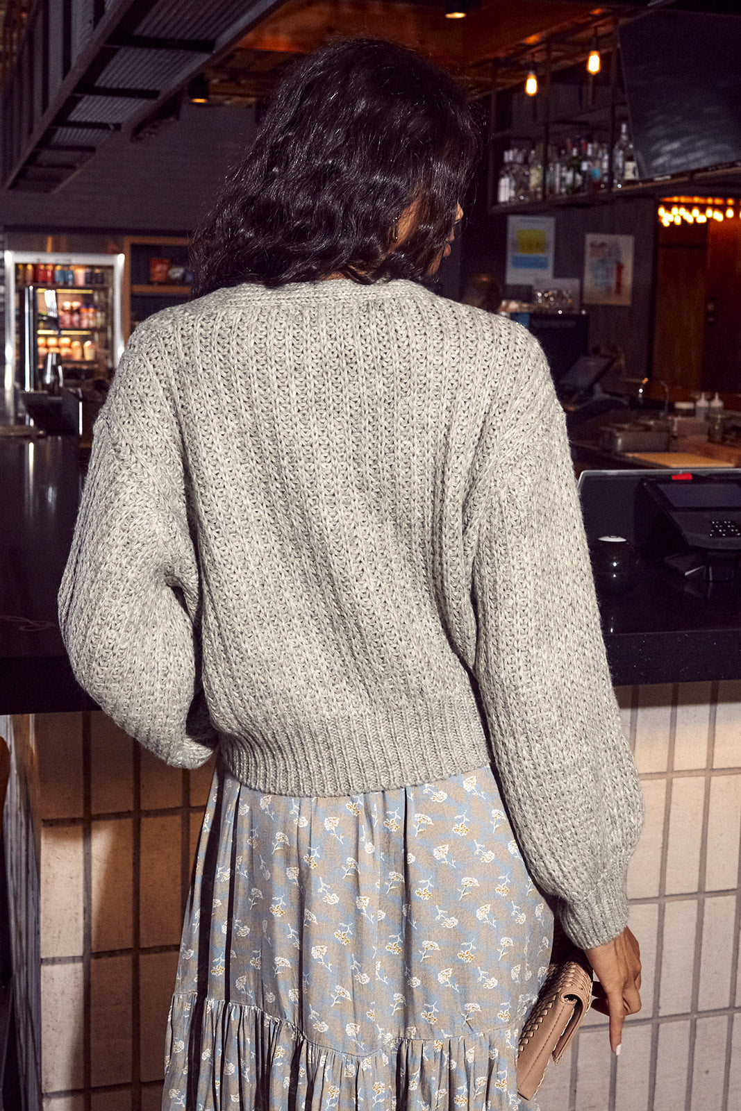 SALE - Daphne Button Front Puff Sleeve Cardigan - fab'rik