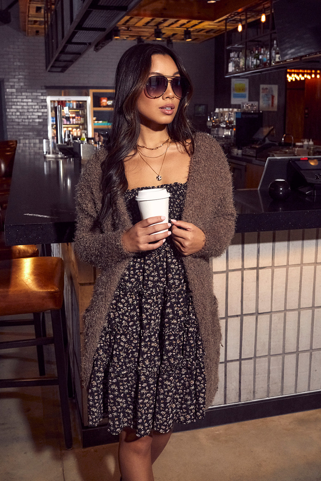 SALE - Santos Eyelash Knit Open Cardigan - fab'rik