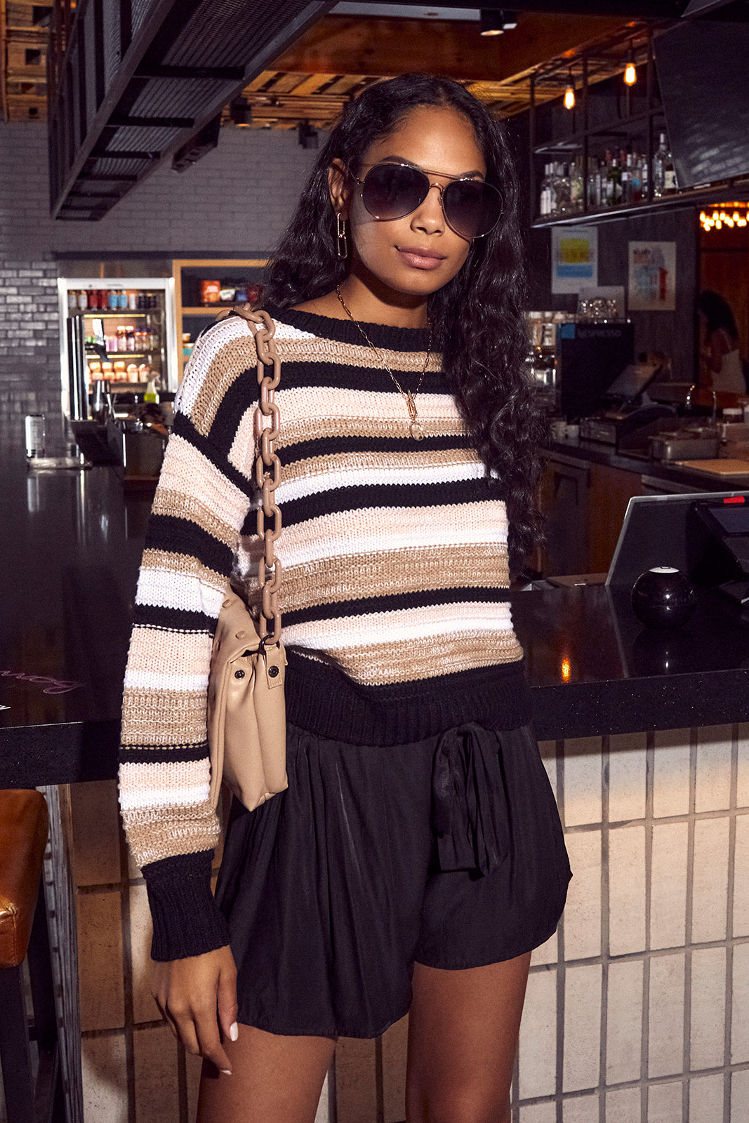 SALE - Tabbi Striped Sweater - fab'rik