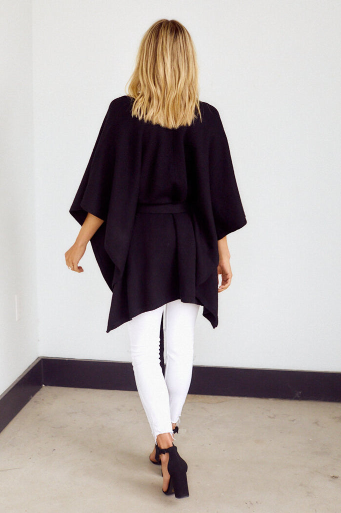 SALE - Vermont Tie Waist Poncho - fab'rik