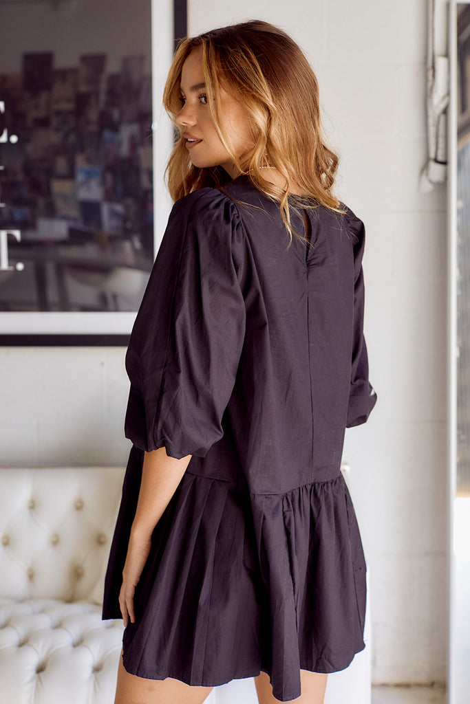 Bradshaw Puff Sleeve Drop Waist Dress - fab'rik