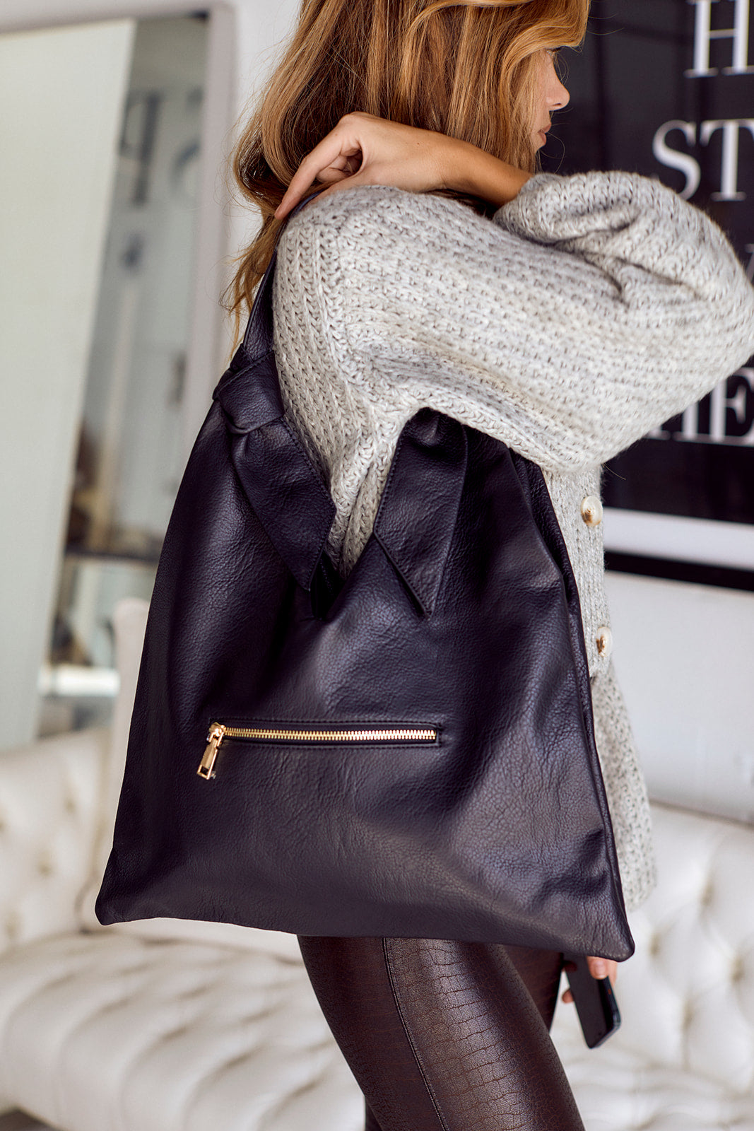 Tabitha Knot Detail Tote - fab'rik