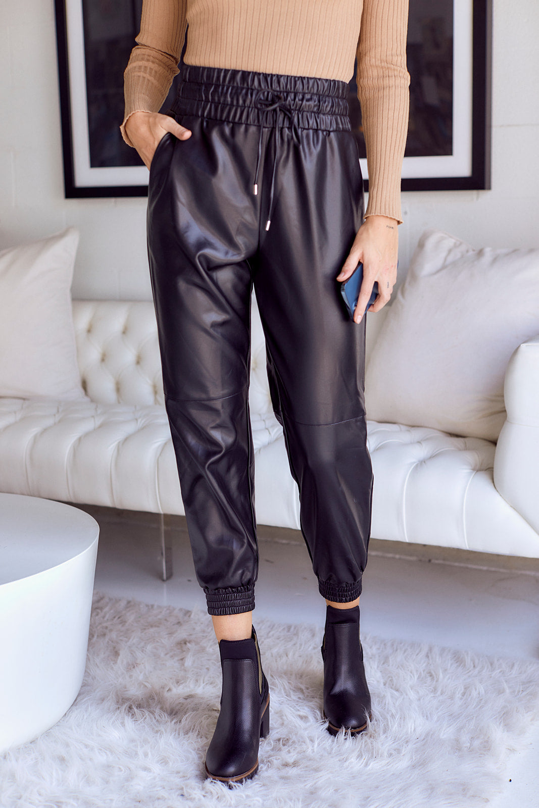 SALE - Livi Faux Leather Jogger - fab'rik