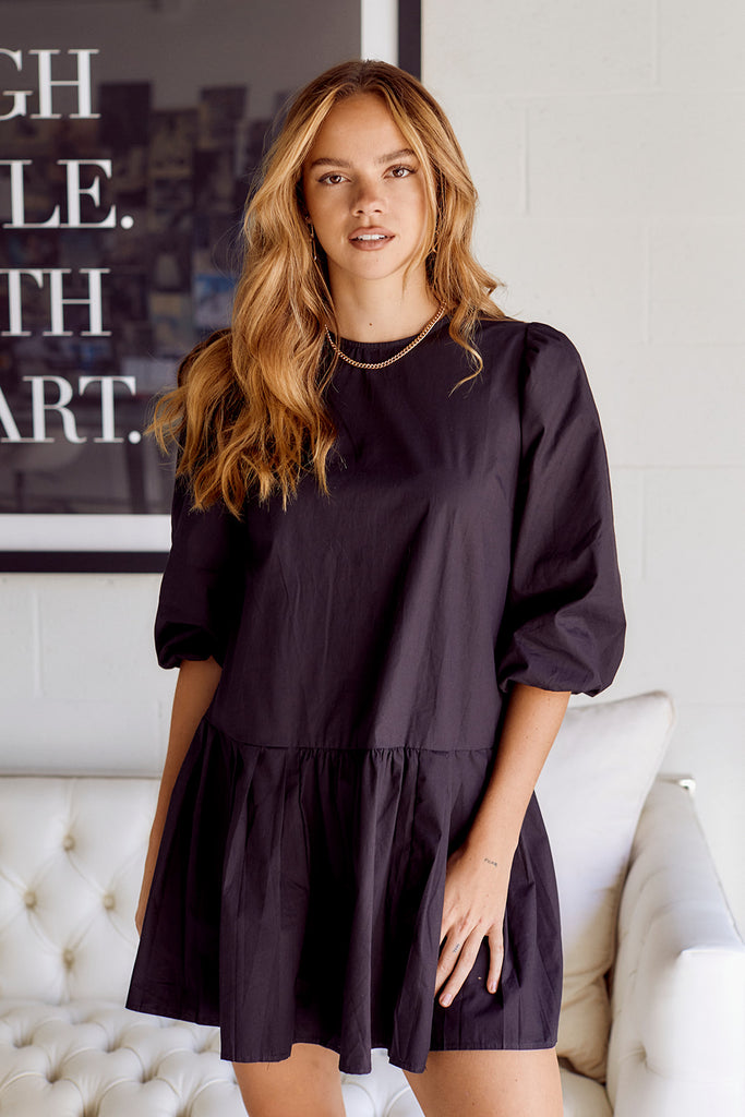 Bradshaw Puff Sleeve Drop Waist Dress - fab'rik