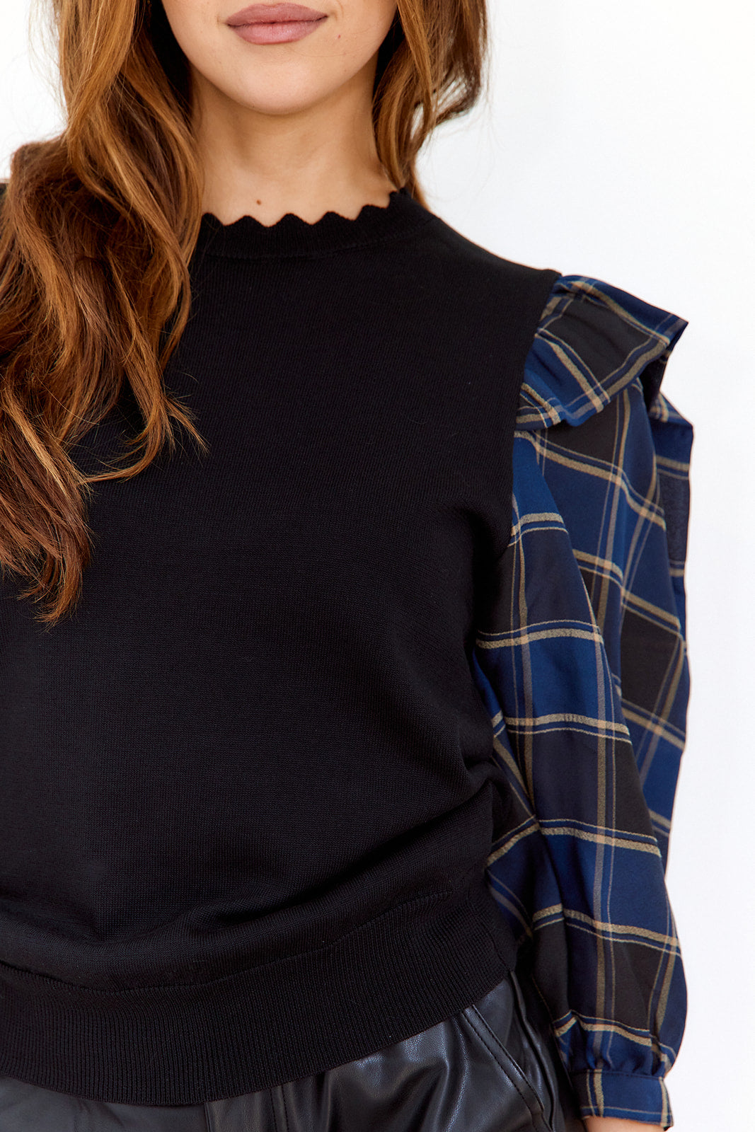 Kinsley Plaid Puff Sleeve Blouse - fab'rik