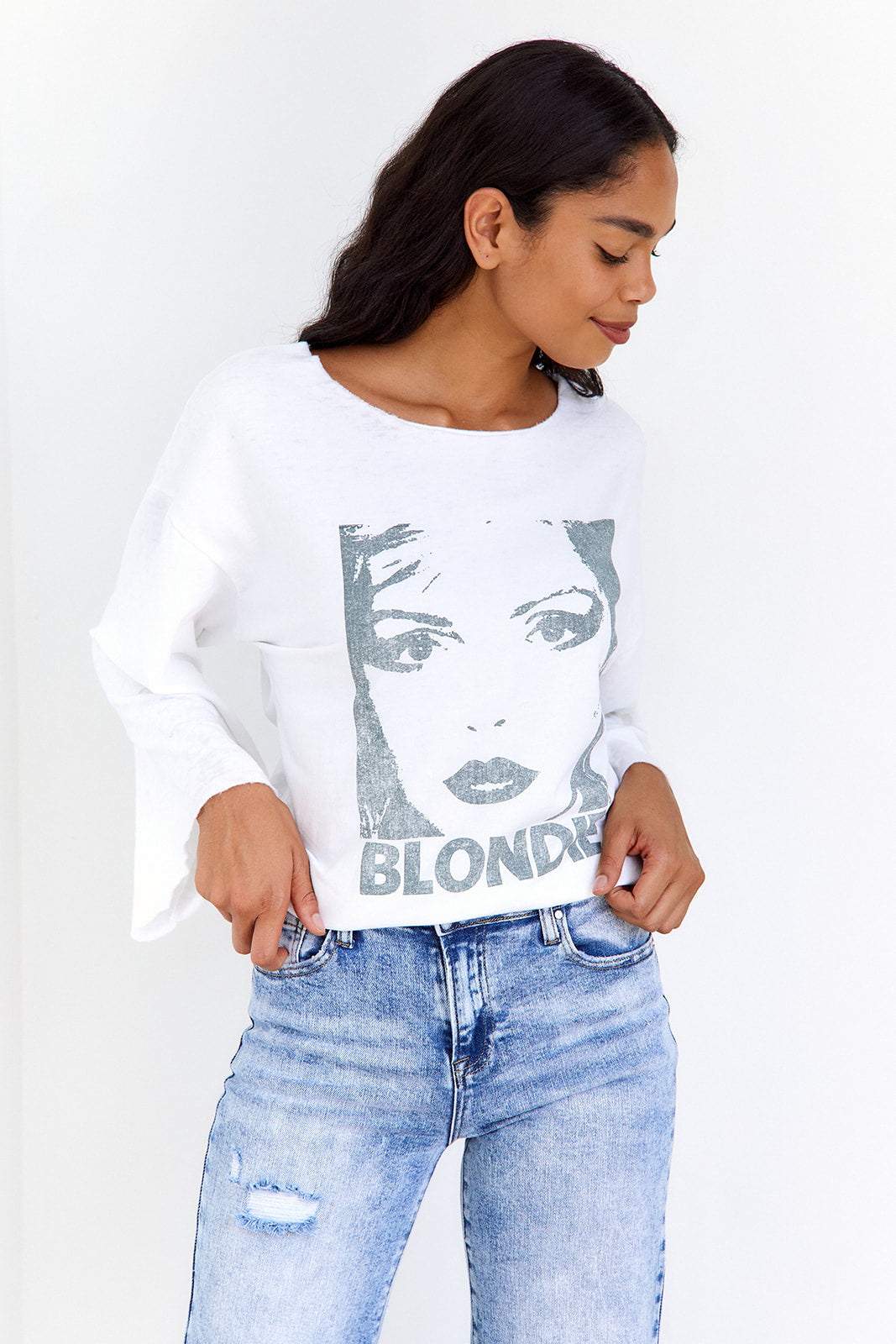 Blondie Off The Shoulder Sweatshirt - fab'rik