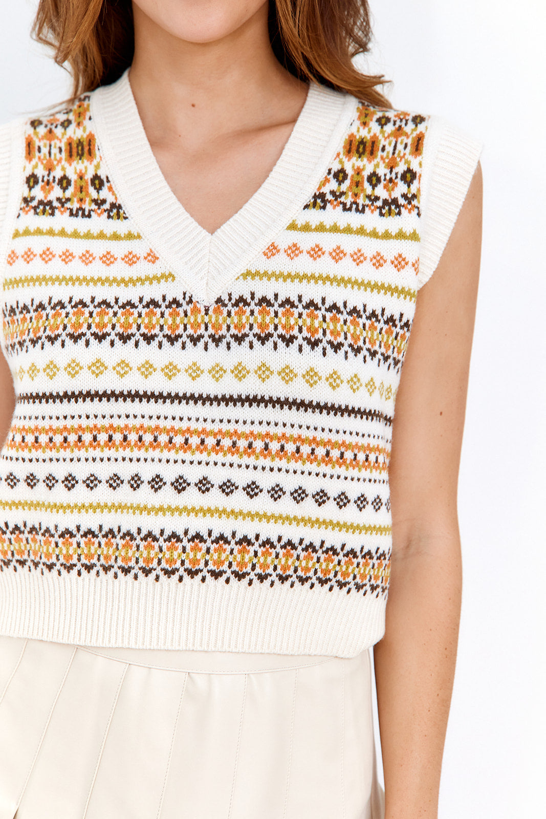Poppy Printed Sweater Vest - fab'rik