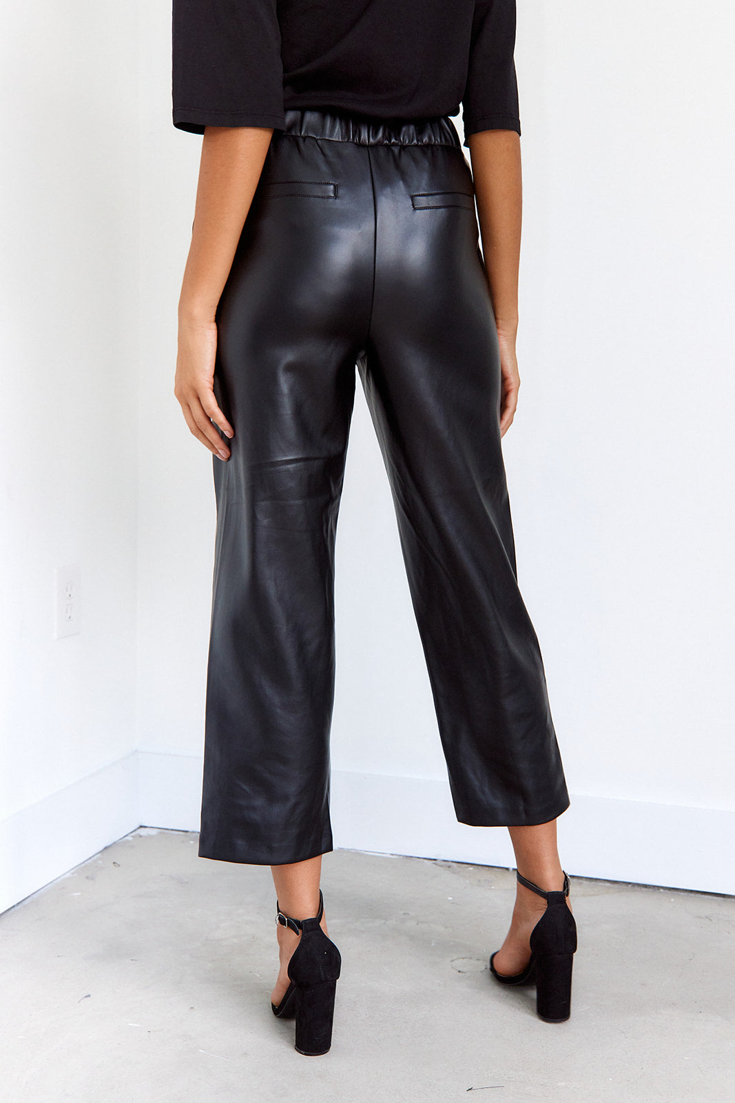 Can't Help Myself Faux Leather Crop Flare Pant - fab'rik
