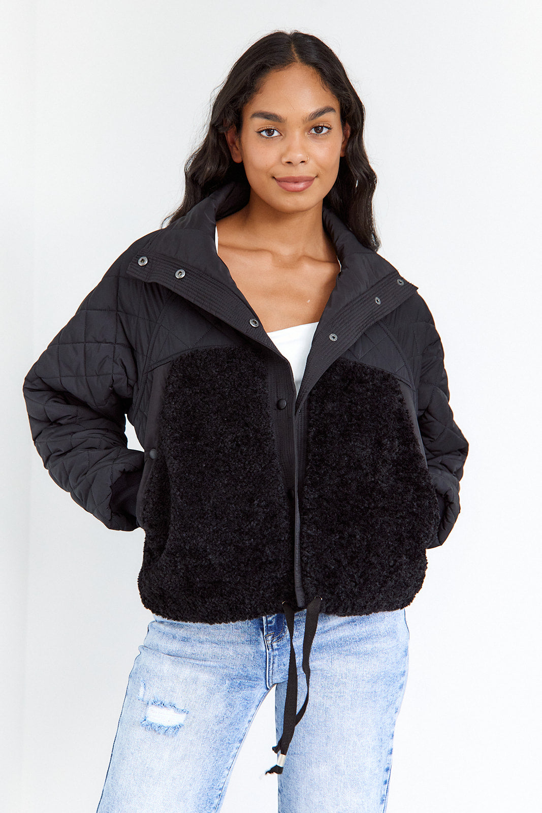 Second Wind Quilted Sherpa Details Jacket - fab'rik