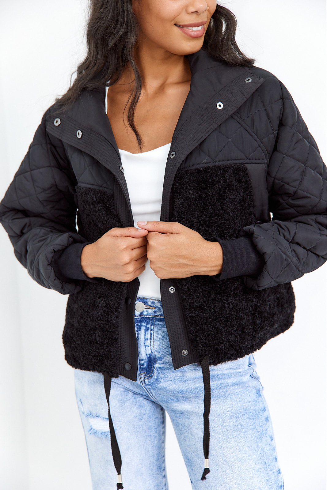 Second Wind Quilted Sherpa Details Jacket - fab'rik