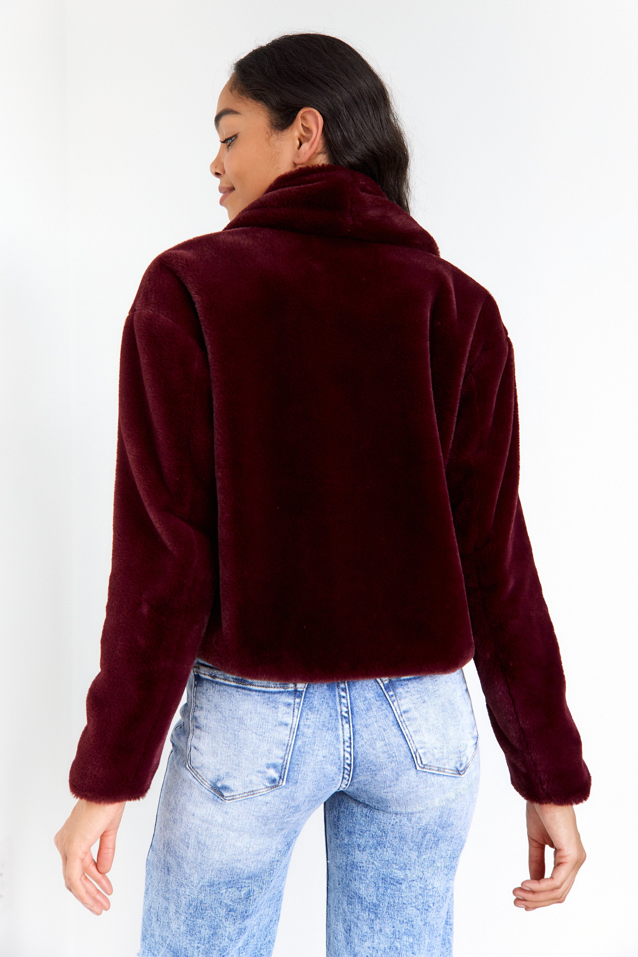 Crossfire Cropped Faux Fur Jacket - fab'rik