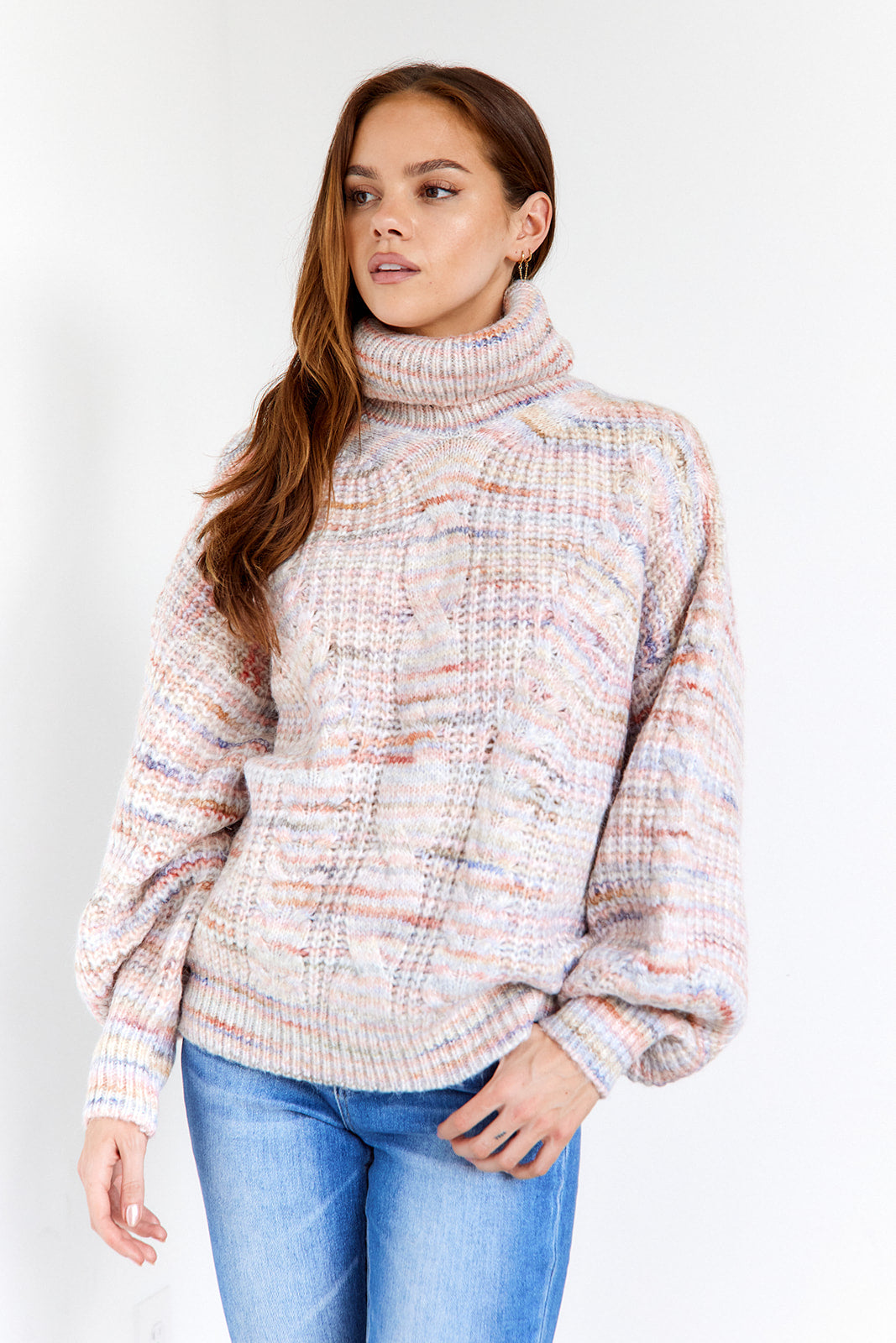 Zinnia Striped Turtleneck Sweater - fab'rik