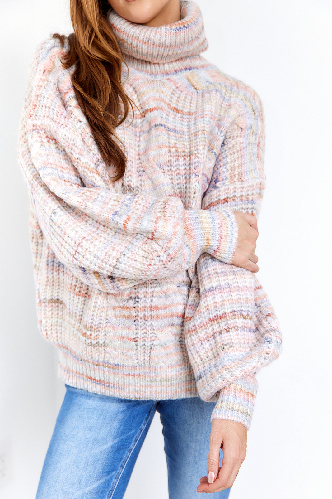 Zinnia Striped Turtleneck Sweater - fab'rik