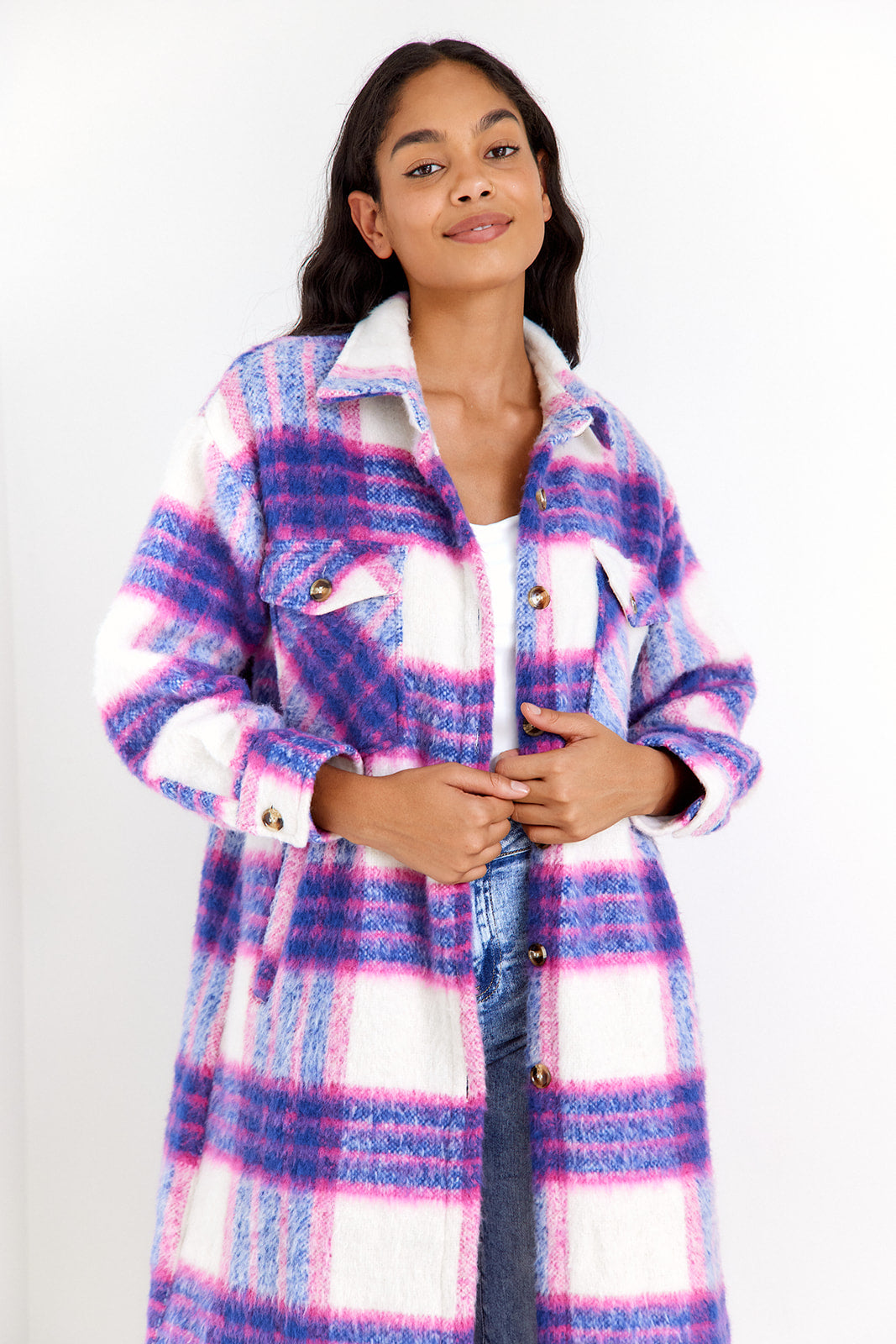 Lachlan Plaid Duster Shacket - fab'rik