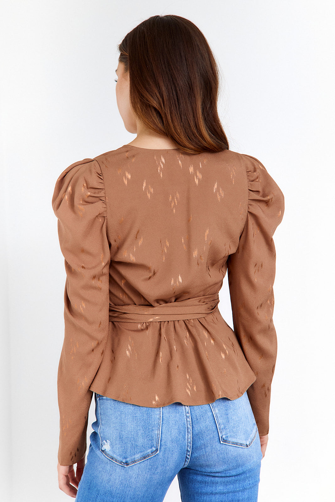Britt Wrap Puff Sleeve Blouse - fab'rik