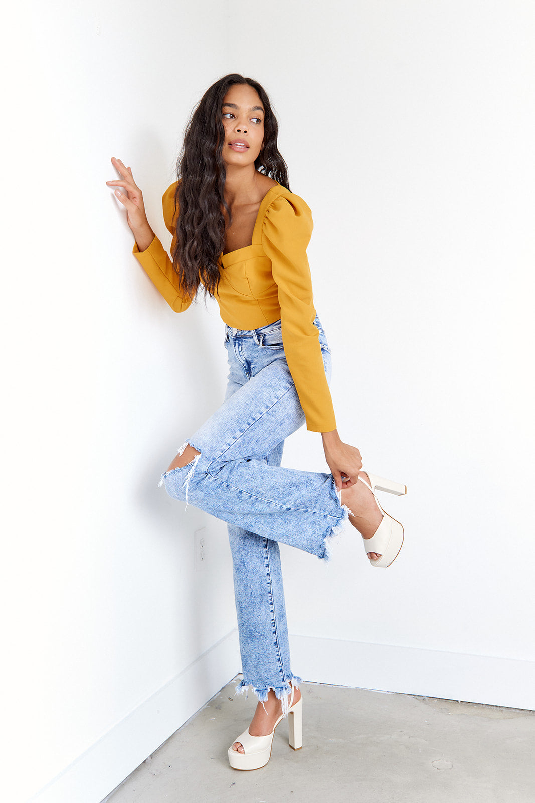 Rhea Puff Long Sleeve Top - fab'rik