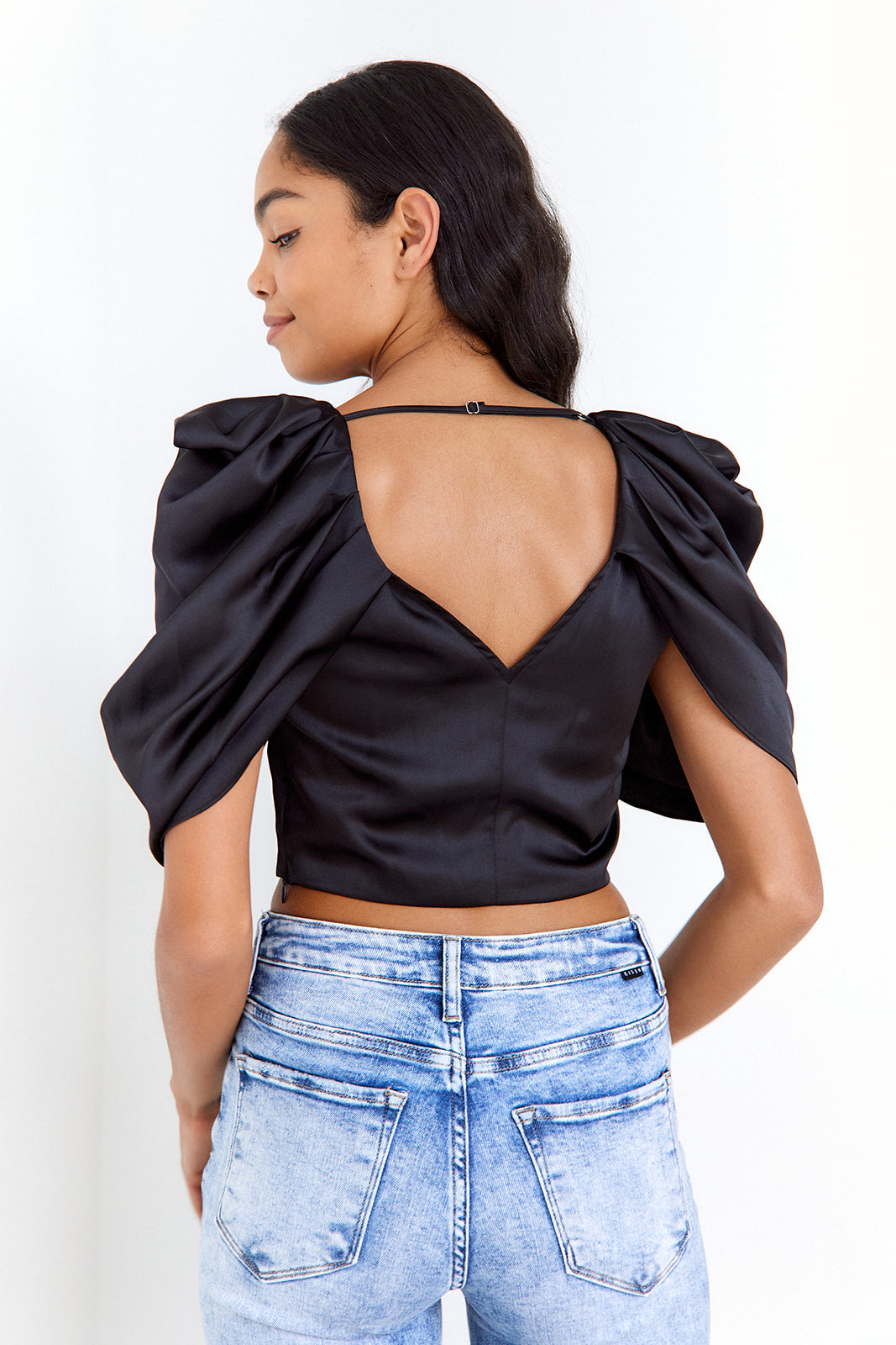 Aimee Deep V Neck Top - fab'rik