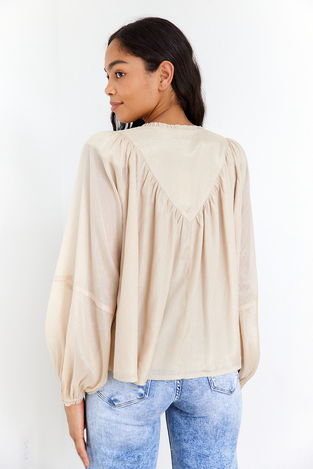 Marissa V Front Satin Blouse - fab'rik