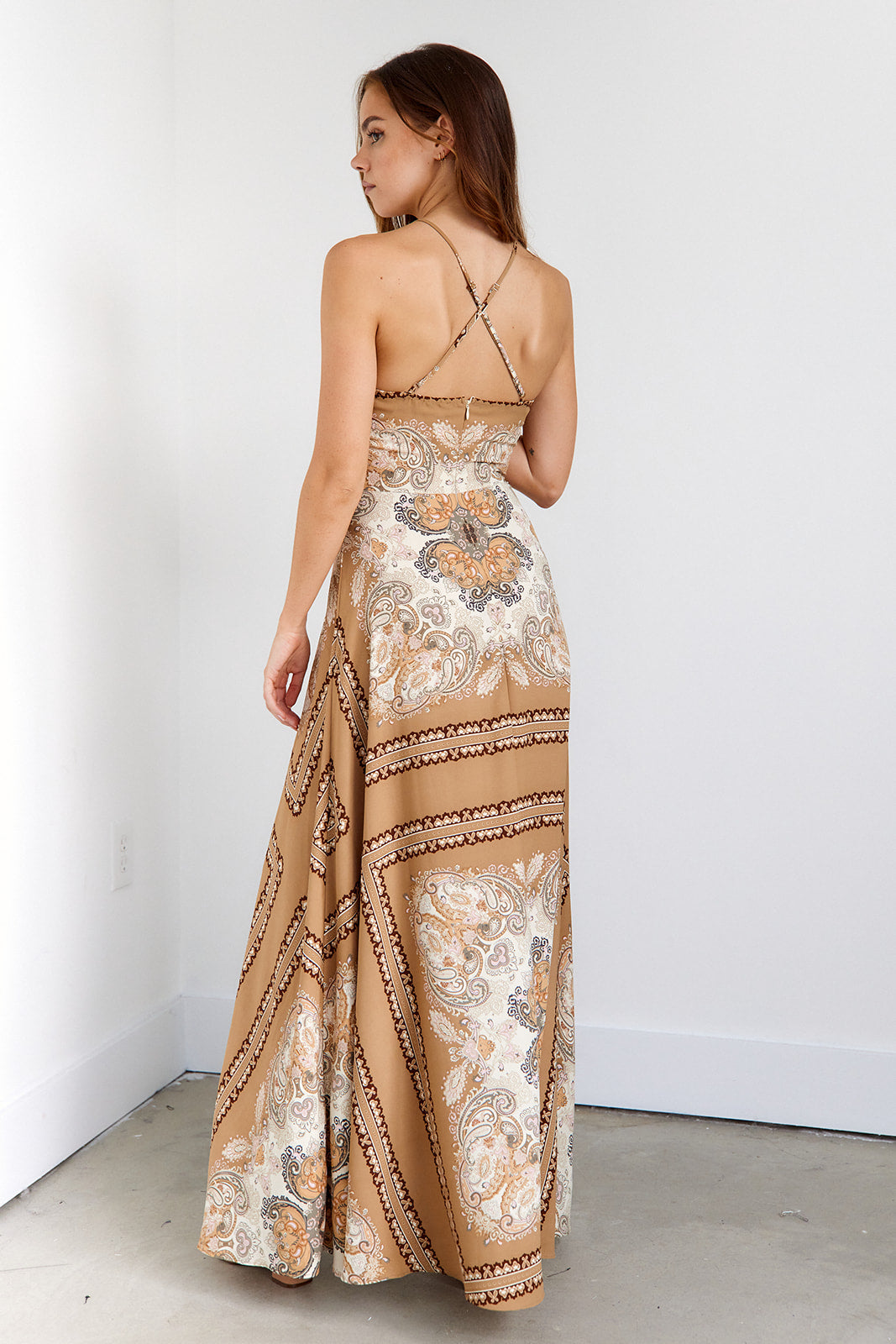 Irmah Scarf Printed Maxi Dress - fab'rik