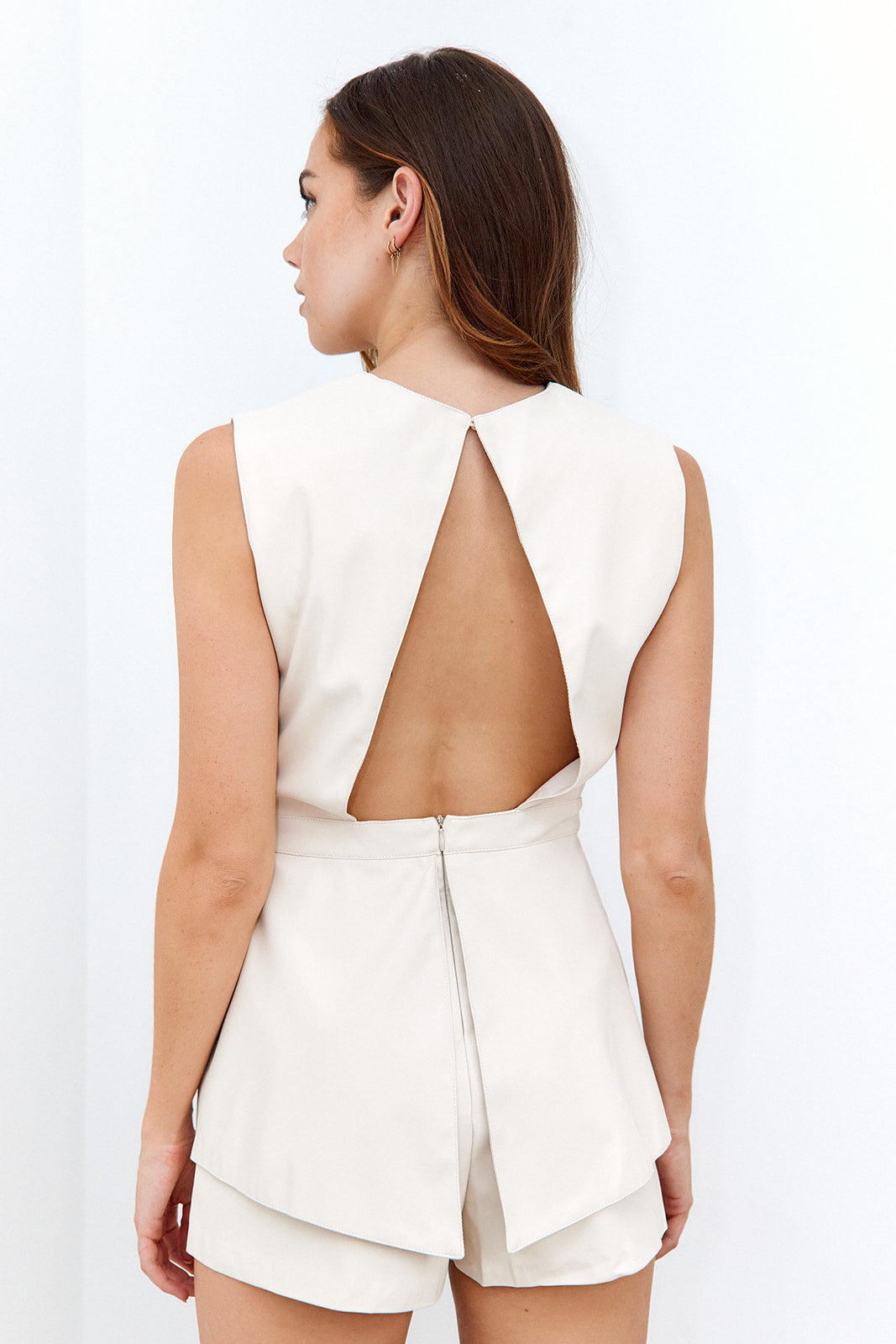 Rama Faux Leather Romper - fab'rik