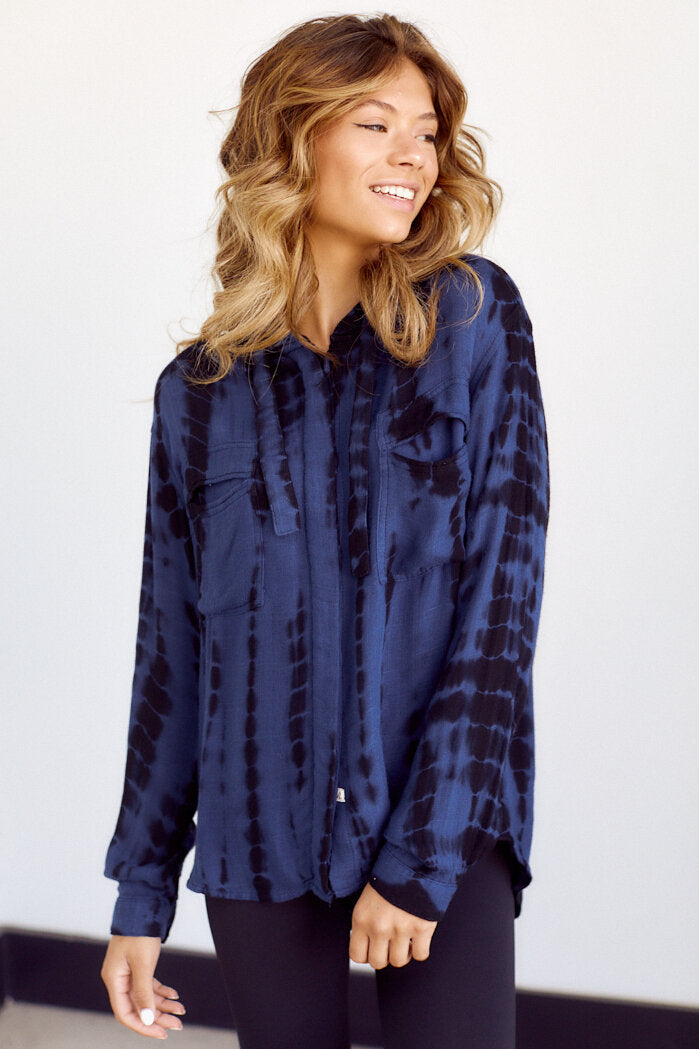 SALE - Mollie Tie Dye Hooded Shirt - fab'rik