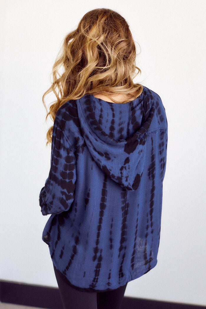 SALE - Mollie Tie Dye Hooded Shirt - fab'rik